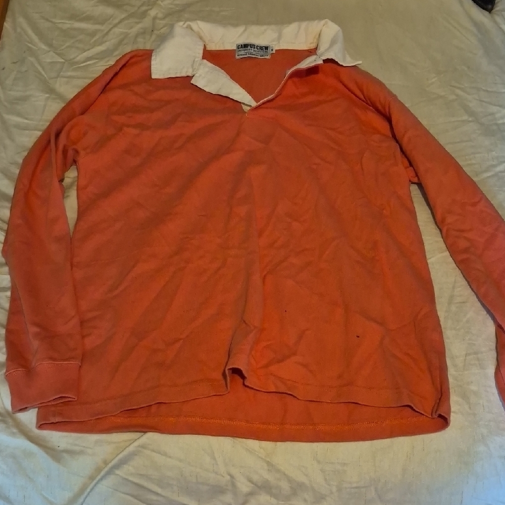 Casual Orange and White Polo Shirt with Classic Design